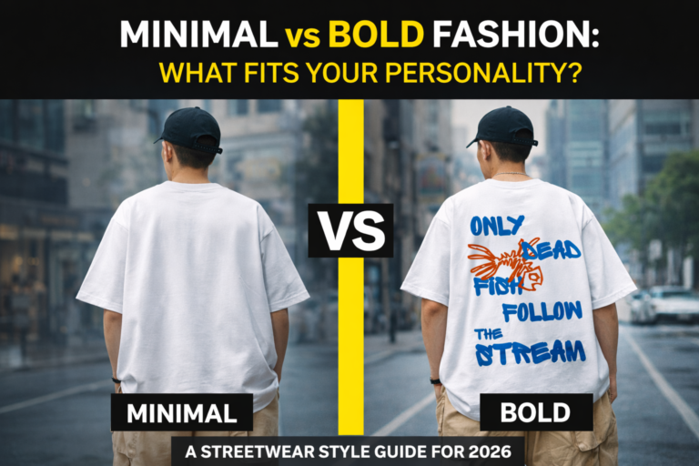 Minimal vs bold fashion—discover which style fits your personality and how to build a streetwear wardrobe that reflects confidence, identity, and self-expression.