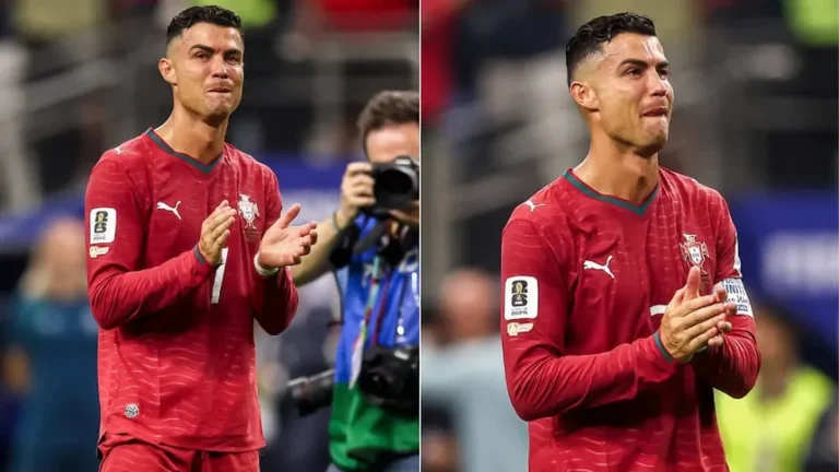 Cristiano Ronaldo reacts after Portugal's elimination from the 2026 FIFA World Cup