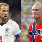 Erling Haaland celebrates after scoring for Norway against Brazil at the 2026 FIFA World Cup